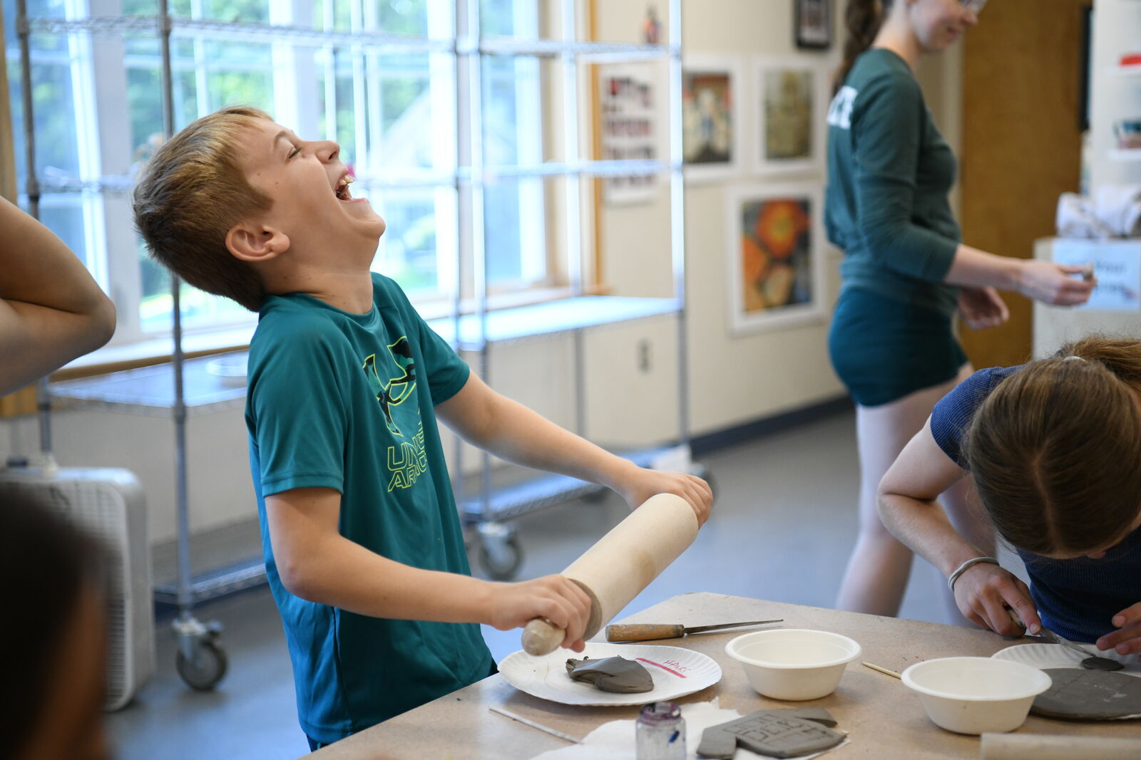Campers gathered for an outdoor activity at Branches